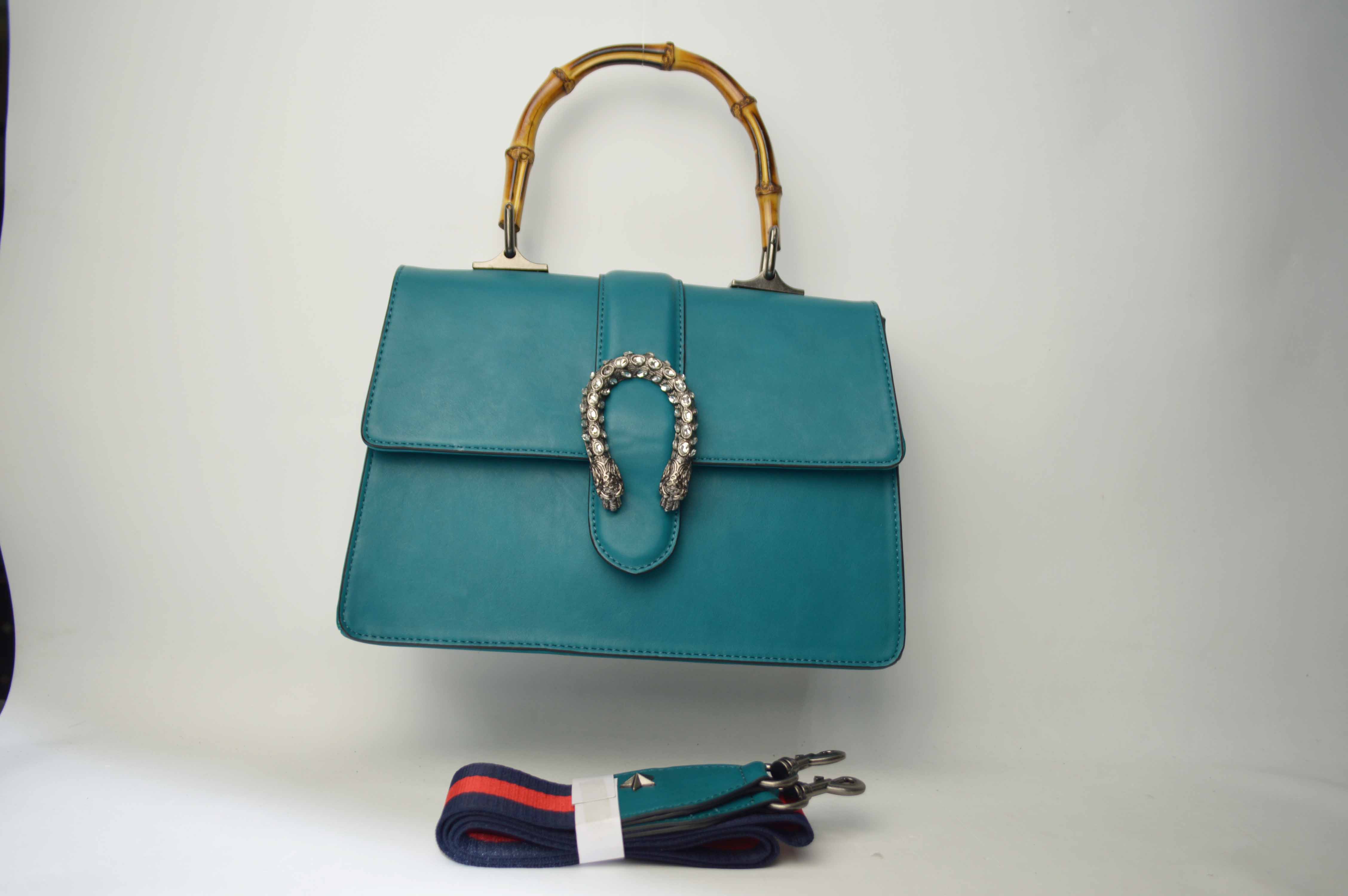 Fashion handbag with bamboo handle BE-4755