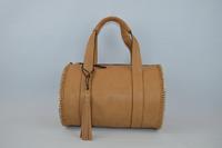 Light brown rounded PU handbag BE-4569