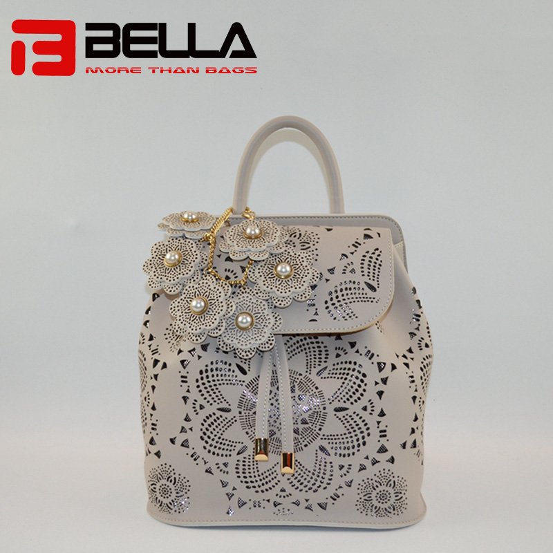 PU Leather Backpack With Detachble Flowers Decoration 6019A