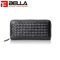 genuine leather ladies wallet women purse woven walletBW013