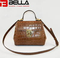 Hot sale leather crossbody  bag with  crocodile pattern