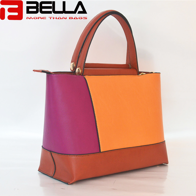 synthetic leather handbag colorful handbag china manufacture OEM ODM BE3888